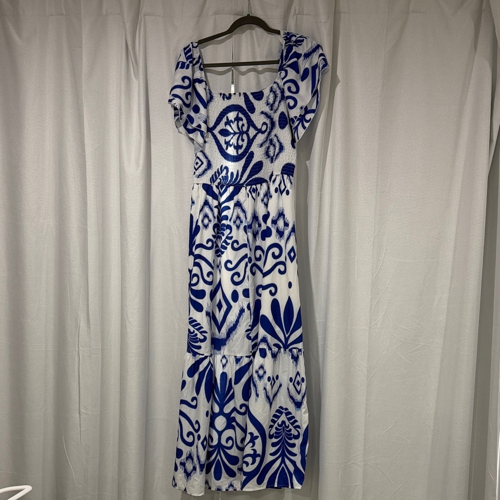 Amazon Blue and White Maxi Dress